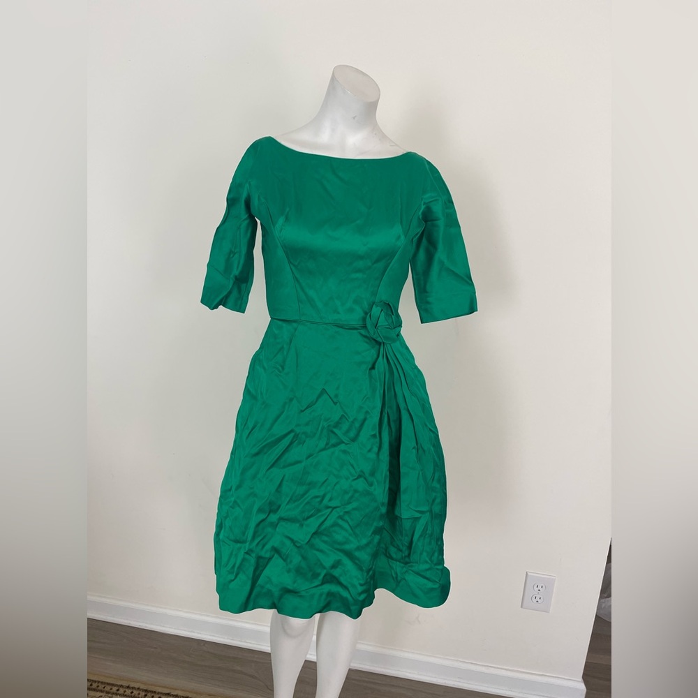 Vtg 50s 60s Dress Lorrie Deb San Francisco green Union MADE